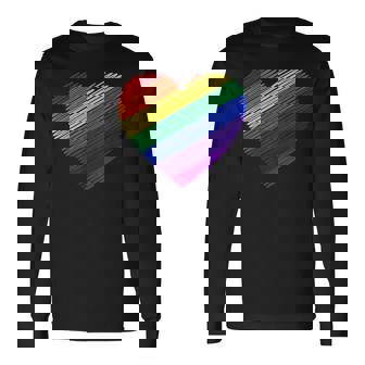 ハート・イン・ザ・カラーズ・オブ・ザ・レインボー 長袖Tシャツ - Kawaiitshirt