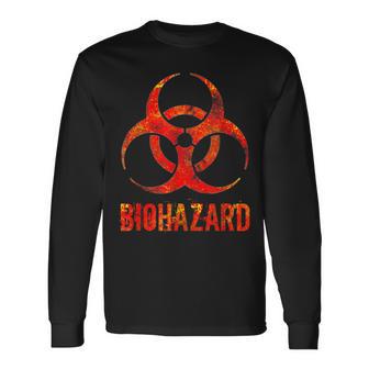 バイオハザード アンティーク調 生物学 科学教師 ロックスター ギフト 長袖Tシャツ - Kawaiitshirt