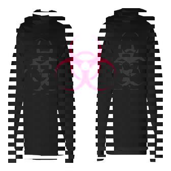 バイオハザードシンボル 生物学的ハザード警告標識 長袖Tシャツ - Kawaiitshirt