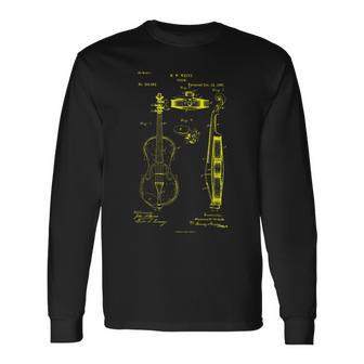 バイオリン奏者 バイオリン ビンテージ 特許 ストリング オーケストラ 長袖Tシャツ - Kawaiitshirt