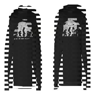 バイカーの進化-人間のモーターサイクルモータースポーツの進化 長袖Tシャツ - Kawaiitshirt