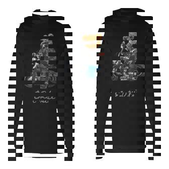 バイク クラシック オートバイ 熊 クルーザー 長袖Tシャツ - Kawaiitshirt