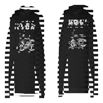 バイクおじさん バイク ネイキッドバイク クラシックバイク ネオレトロ ツーリング好き アウトドア好き バイク好き 趣味 長袖Tシャツ - Kawaiitshirt