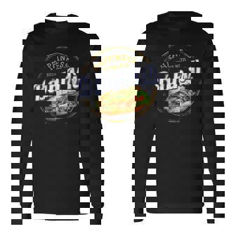 バインミー 屋台の食べ物 バゲット ヴィンテージ ベトナム レトロ お土産 長袖Tシャツ - Kawaiitshirt