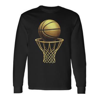 バスケットボール選手 クールトロフィー スポーツ愛好家 試合日 Bボール 長袖Tシャツ - Kawaiitshirt