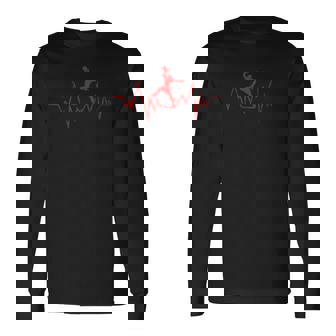 バスケットボール選手のためのバスケットボールハートビートストリートボール 長袖Tシャツ - Kawaiitshirt