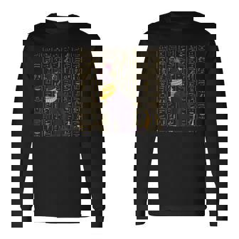 バステト エジプト 猫のヒエログリフ 長袖Tシャツ - Kawaiitshirt