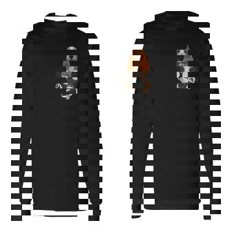 バセットハウンド愛好家のためのファニーバセットハウンド ポケットの中のバセットハウンド 長袖Tシャツ - Kawaiitshirt