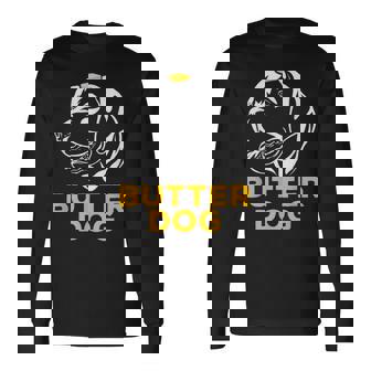 バター犬-彼のバターと一緒に犬面白いミーム 長袖Tシャツ - Kawaiitshirt