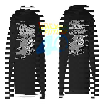 バック・トゥ・ザ・フューチャー 40周年記念ステッカー コラージュ F&B 長袖Tシャツ - Kawaiitshirt