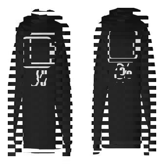 バッテリー0シャツバッテリーハート空充電バッテリー空 長袖Tシャツ - Kawaiitshirt