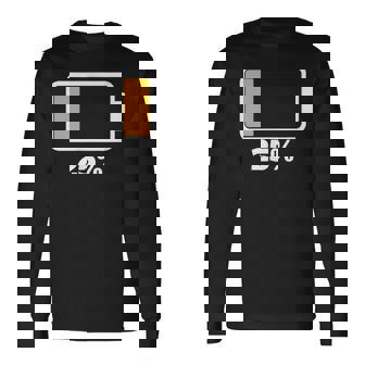 バッテリー25 残り25 バッテリーtシャツバッテリー低 長袖Tシャツ - Kawaiitshirt