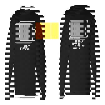 バッテリー75残り75バッテリーフルtシャツバッテリー低 長袖Tシャツ - Kawaiitshirt