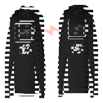 バッテリー充電0 シャツバッテリーデッドシャツバッテリー低 長袖Tシャツ - Kawaiitshirt