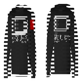 バッテリー残量1 バッテリー切れtシャツ バッテリー残量が少ない 長袖Tシャツ - Kawaiitshirt