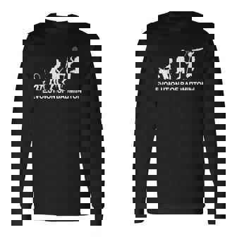 バドミントンの進化 長袖Tシャツ - Kawaiitshirt