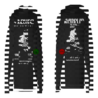 バドミントン呼び出しバドミントン愛好家面白いバドミントン選手 長袖Tシャツ - Kawaiitshirt