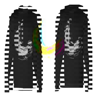 バナナ フルーツ モチーフ イラスト アート バナナ 長袖Tシャツ - Kawaiitshirt