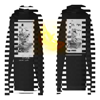バナナの波はよく滑る 長袖Tシャツ - Kawaiitshirt