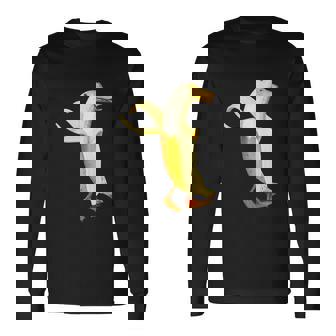 バナナアヒル。おかしいから人形の動物 長袖Tシャツ - Kawaiitshirt