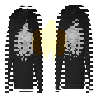 バフ 柴犬 面白い ボディービルダー 犬 ダンク ミーム 長袖Tシャツ - Kawaiitshirt