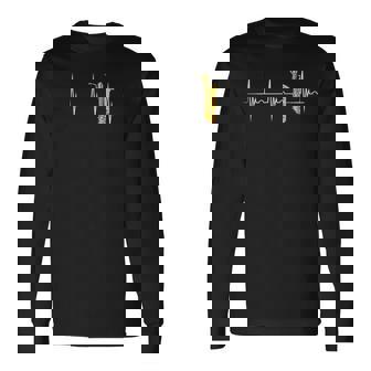 バリトンサックスハートビートekgパルスサックスサックス奏者 長袖Tシャツ - Kawaiitshirt