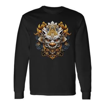 バリ文化 バロンマスク バリ インドネシア 長袖Tシャツ - Kawaiitshirt