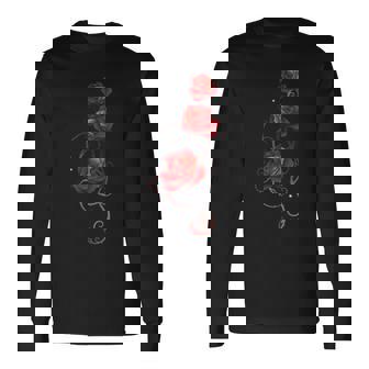 バレンタインデー ギフト シャツ 赤バラ とげ付き 葉っぱ 長袖Tシャツ - Kawaiitshirt