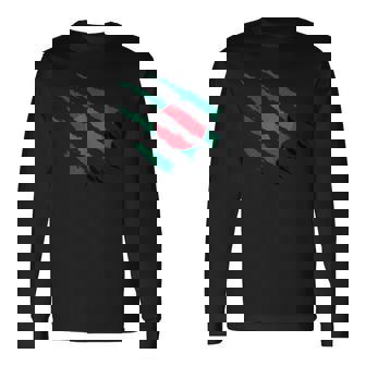 バングラデシュ国旗 バングラデシュ ルーツ 爪 バングラデシュ プライド 長袖Tシャツ - Kawaiitshirt