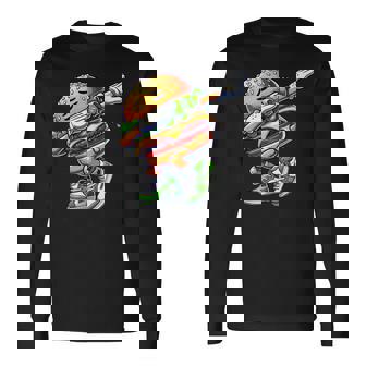 バーガー ダビング チーズ バーガー デイダンス 面白い ハンバーガー 長袖Tシャツ - Kawaiitshirt