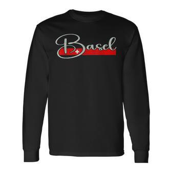 バーゼル・スイス バーゼル・スイス スクリプト スイス 長袖Tシャツ - Kawaiitshirt