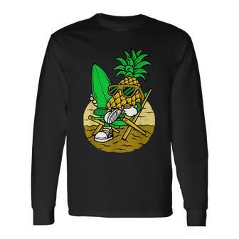 パイナップル サーファー サングラス ハワイ ハワイアン アロハ メンズ レディース 長袖Tシャツ - Kawaiitshirt