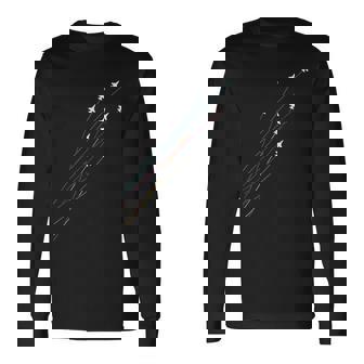 パイロットカラフルフライングジェット飛行機戦闘機ギフト 長袖Tシャツ - Kawaiitshirt