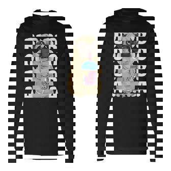 パグ 犬 カワイイ ボバ バブル ミルク ティー タピオカパール かわいい 長袖Tシャツ - Kawaiitshirt