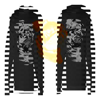 パグ 犬 デザイン ベージュ 犬 ラブ カーリン かわいい パグ 長袖Tシャツ - Kawaiitshirt