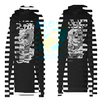 パグサーフィン アロハ サーフボード&ウェーブ 長袖Tシャツ - Kawaiitshirt