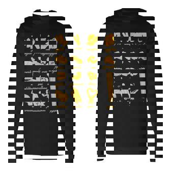 パスタタイプの麺スパゲッティ、ペンネ、トルテリーニ、ファルファッレ 長袖Tシャツ - Kawaiitshirt