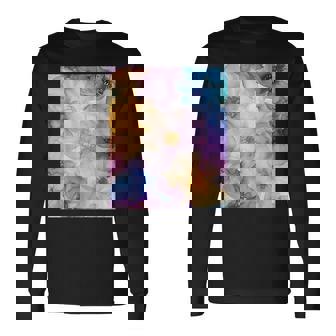 パステルインクのイラストにマルチカラー春の花。 長袖Tシャツ - Kawaiitshirt