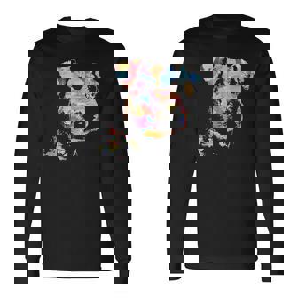 パステルペイント エアデールテリアポートレート 長袖Tシャツ - Kawaiitshirt