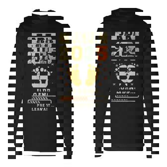 パパ 2025 ローディング 出産発表 これからパパになる人 長袖Tシャツ - Kawaiitshirt