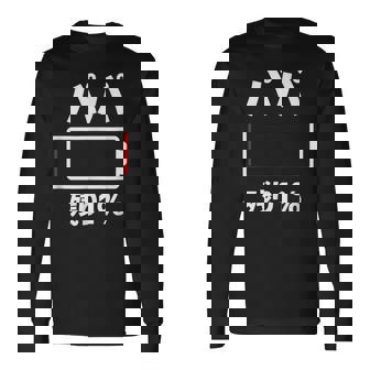 パパ 電池【残り1】バッテリー 電池切れ おもしろ 面白い ギャグ ネタ ウケ狙い 笑える ユーモア お笑い 個性的な 長袖Tシャツ - Kawaiitshirt