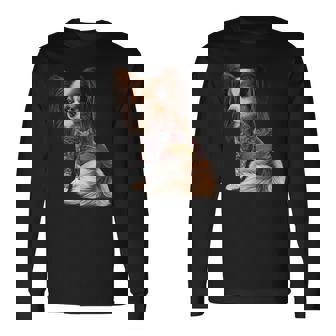 パピヨン犬 日本の伝統的なドラゴンタトゥー イレズミ 長袖Tシャツ - Kawaiitshirt