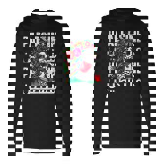 パレスチナのバンダナを持つパレスチナの少女 パレスチナ人 長袖Tシャツ - Kawaiitshirt