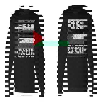 パレスチナの国旗 パレスチナが好きです 長袖Tシャツ - Kawaiitshirt