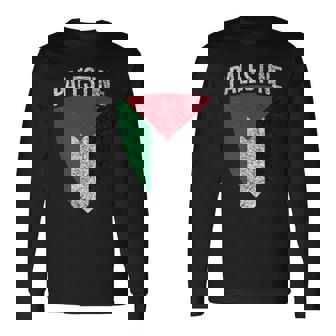 パレスチナ国旗 シールドフリー パレスチナガザ パレスチナ人 長袖Tシャツ - Kawaiitshirt