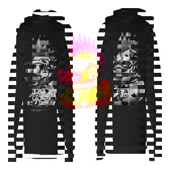 パンク アヒル アヒルの子 パンクロック 面白い 動物好き 長袖Tシャツ - Kawaiitshirt