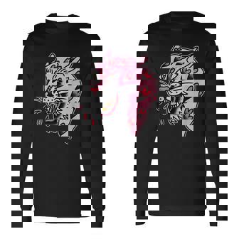 パンサーピンク×ハートラブトラディショナルフラッシュ 長袖Tシャツ - Kawaiitshirt