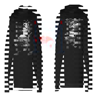 パンダ 懸垂 トレーナー ジム フィットネス ワークアウト トレーニング 長袖Tシャツ - Kawaiitshirt