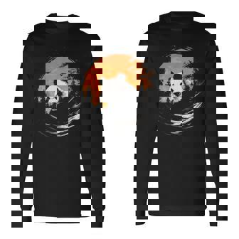 パンダ 森 ポートレート 動物好き 自然 グラフィック パンダ 長袖Tシャツ - Kawaiitshirt