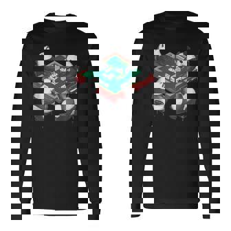 パンダ 麻雀 面白いtシャツ 動物 文字入り メンズ おもしろ 面白い 服 おもしろグッズ ネタ 雀士 長袖Tシャツ - Kawaiitshirt